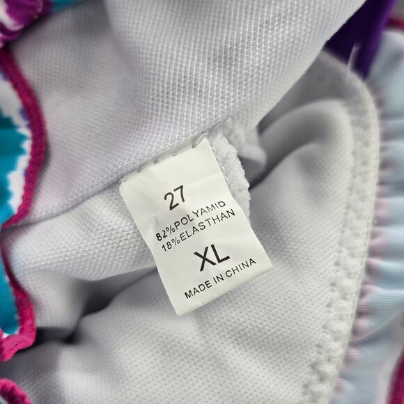 105. Purple Stripe Smock Halter Padded Swimwear Tankini Tank Top Extra Large - Picture 6 of 6